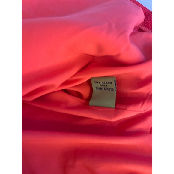 Elizabeth McKay Woven Wool Blend Blouse Detachable Flounce Sleeves Orange LARGE - Picture 6 of 9